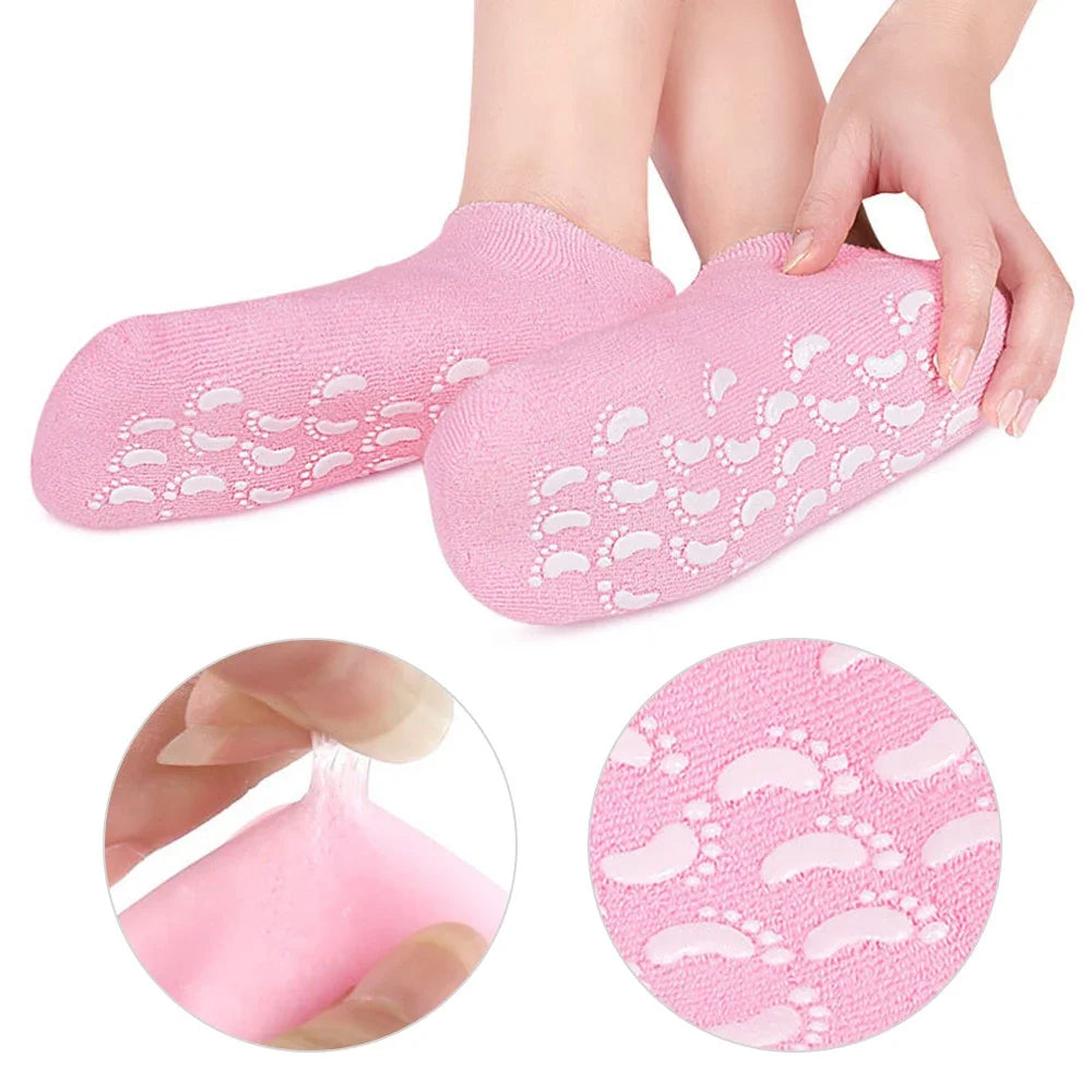 Reusable SPA Moisturizing Care Silicone Socks for Cracked Heels | Soft Hydrating Foot Treatment