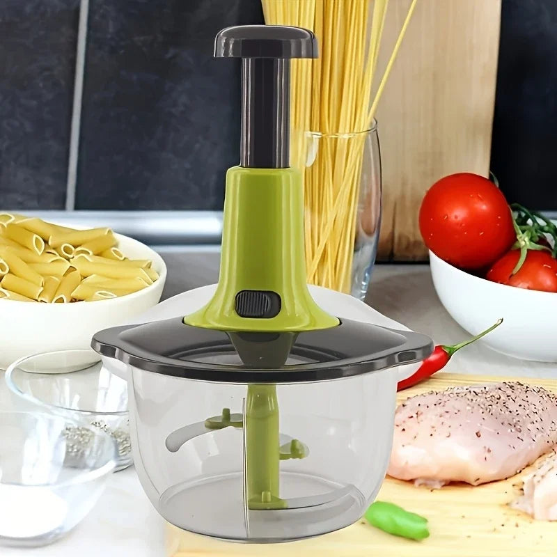 GALAXIO Manual Hand Push Chopper Mixer& Food Processor