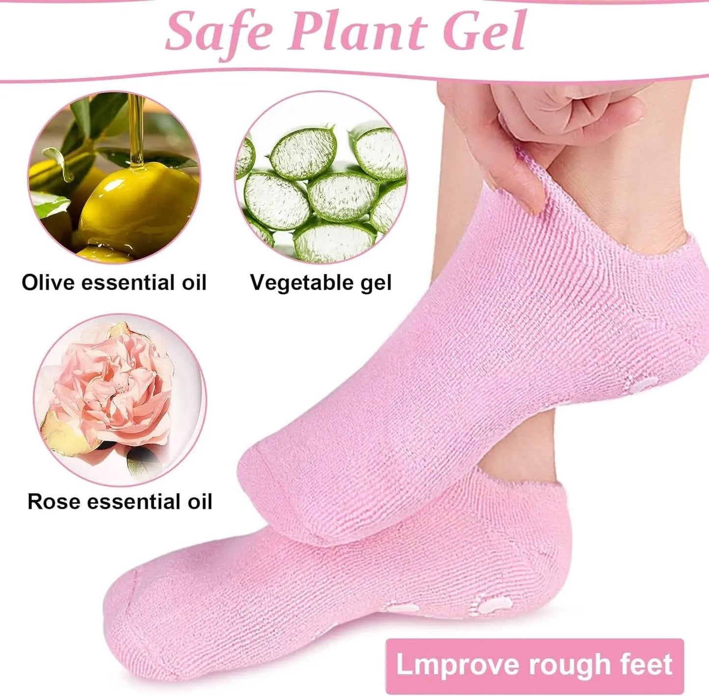 GALAXIO Spa Silicone Moisturizing Socks