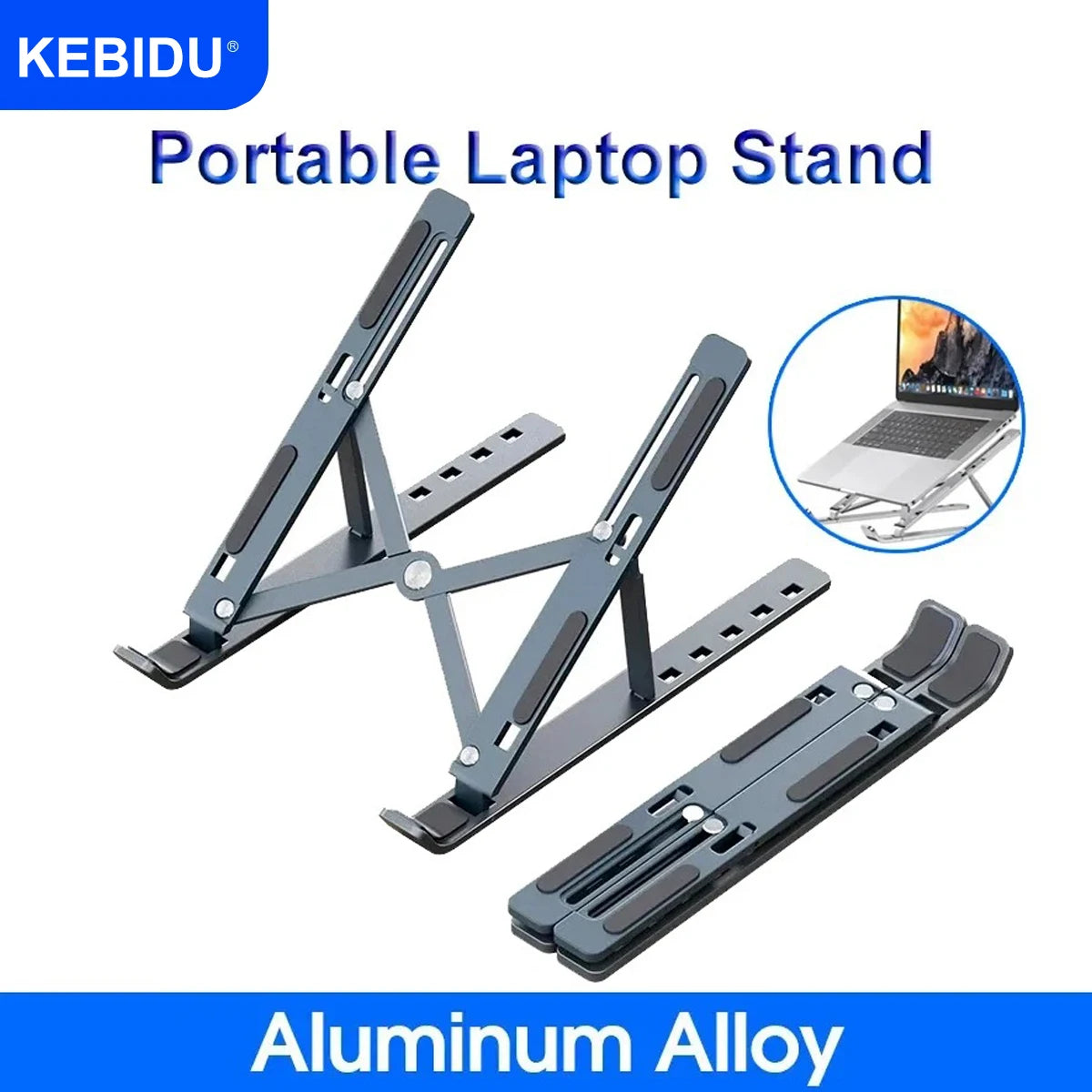 Alis® Foldable Laptop Stand – Adjustable Aluminum Notebook Holder