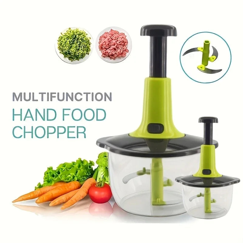 GALAXIO Manual Hand Push Chopper Mixer& Food Processor