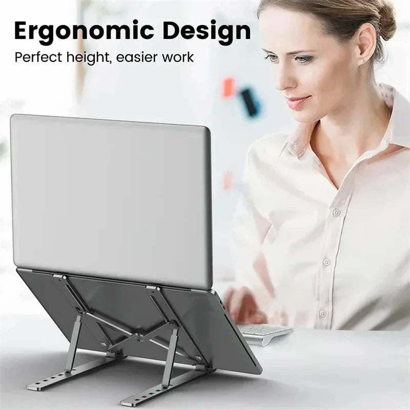 Alis® Foldable Laptop Stand – Adjustable Aluminum Notebook Holder