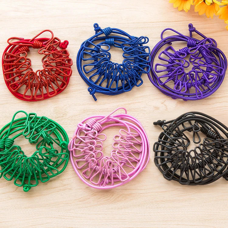 GALAXIO® Portable Retractable Windproof Clothesline with 12 Clips |  Drying Rope