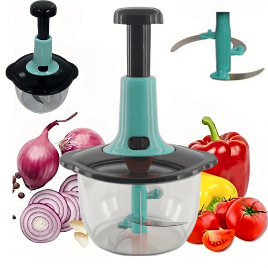 GALAXIO Manual Hand Push Chopper Mixer& Food Processor
