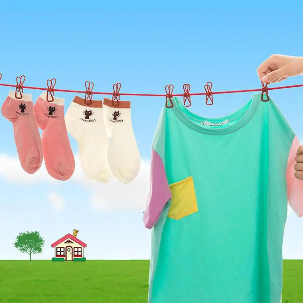 GALAXIO® Portable Retractable Windproof Clothesline with 12 Clips |  Drying Rope