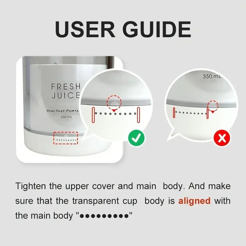 Alis® Rechargeable Portable Electric Juicer Blender & Fruit Mixer