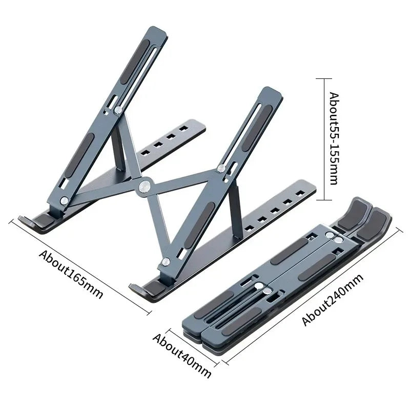 Alis® Foldable Laptop Stand – Adjustable Aluminum Notebook Holder