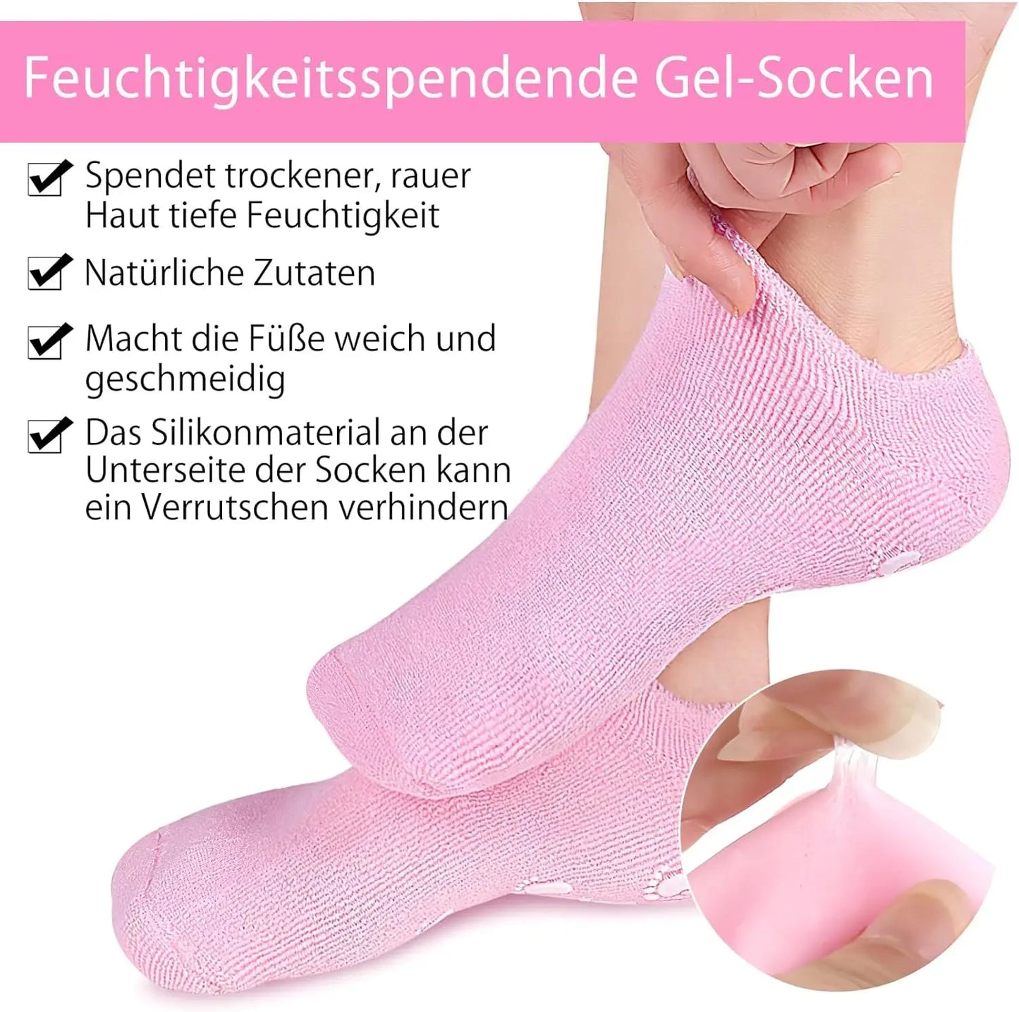 GALAXIO Spa Silicone Moisturizing Socks