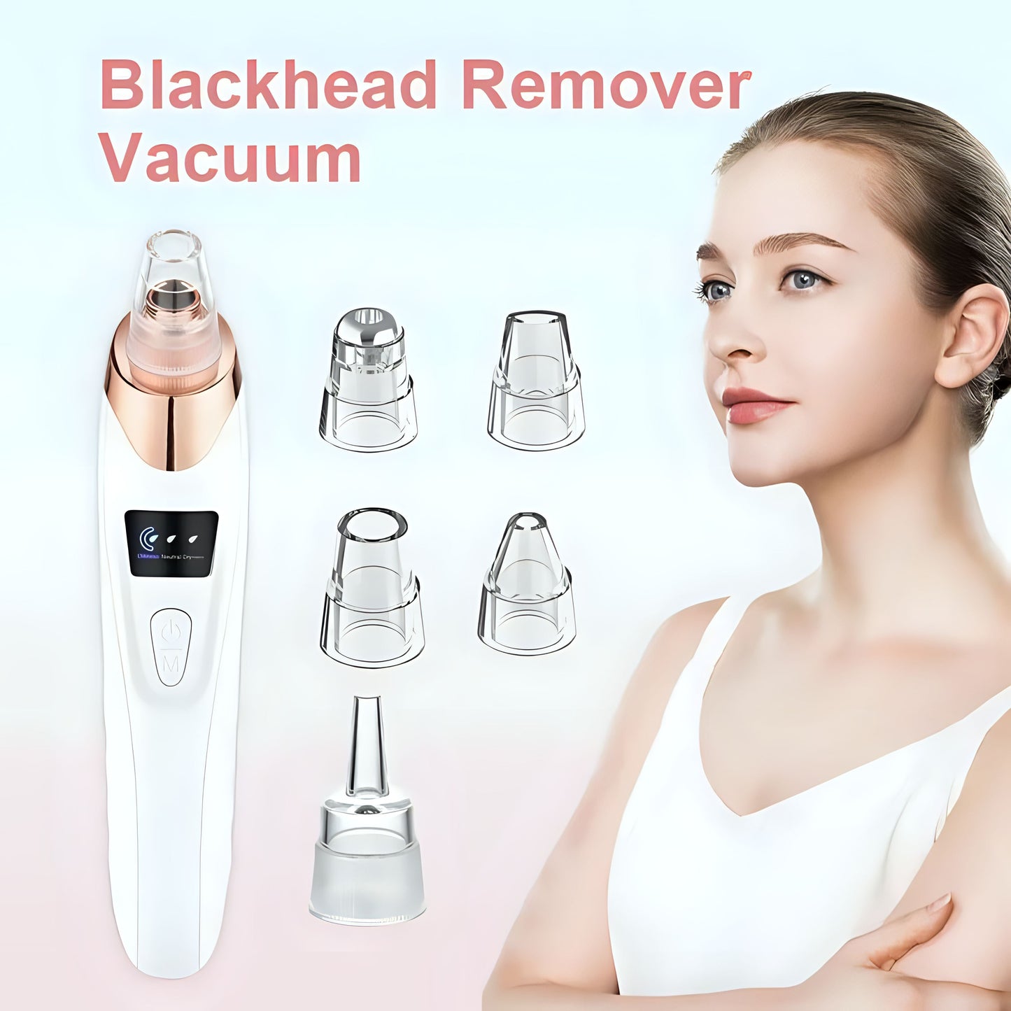 RT Hive® Derma Suction Rechargeable Blackhead Remover | 5 Suction Levels Pore Vacuum Cleaner
